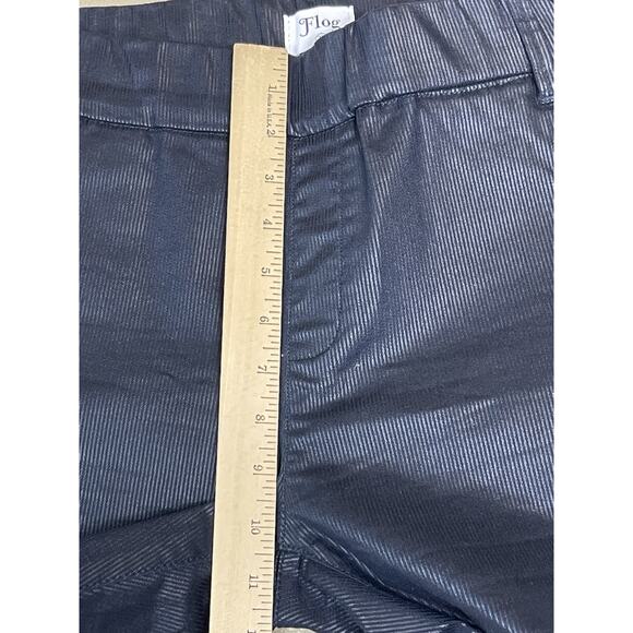Bevy Flog Pants Womens 29 Black Striped Skinny Regular Pull On Stretch Mid Rise - Picture 6 of 13